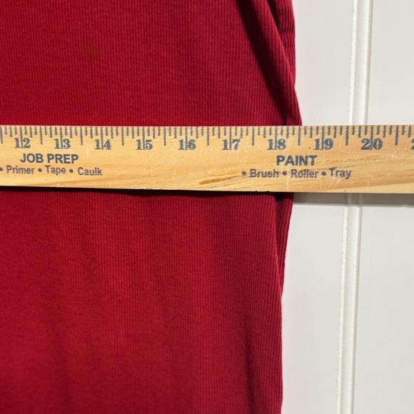 Faded Glory Women's XL Red Ribbed Tee Shirt Short Sleeve Tie Front Cotton 16/18 - Picture 5 of 9